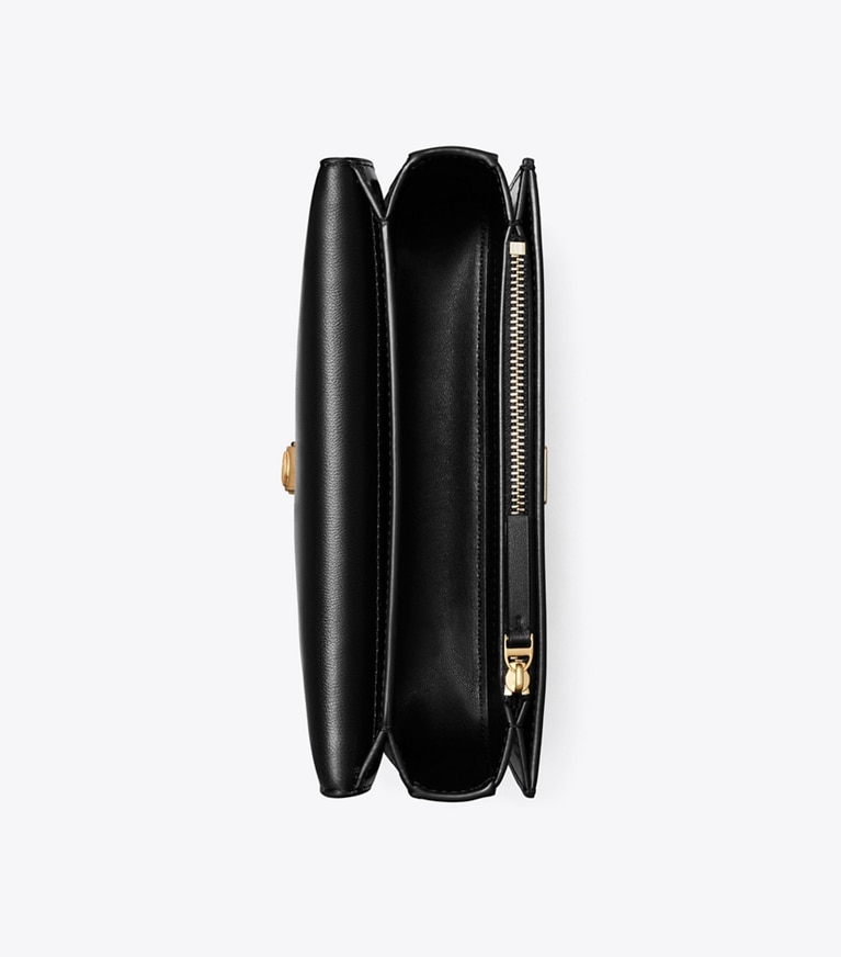 Tory Burch designer schultertaschen Kleine, rechteckige Eleanor Tasche in Black angle