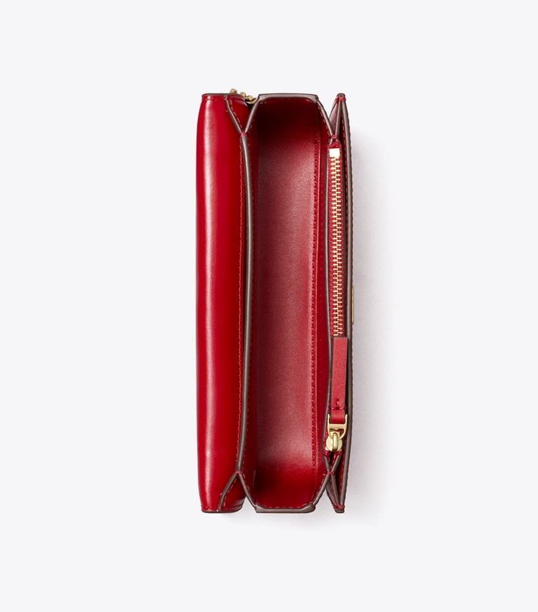 Tory Burch designer schultertaschen Kleine, rechteckige Eleanor Tasche in Ruby angle