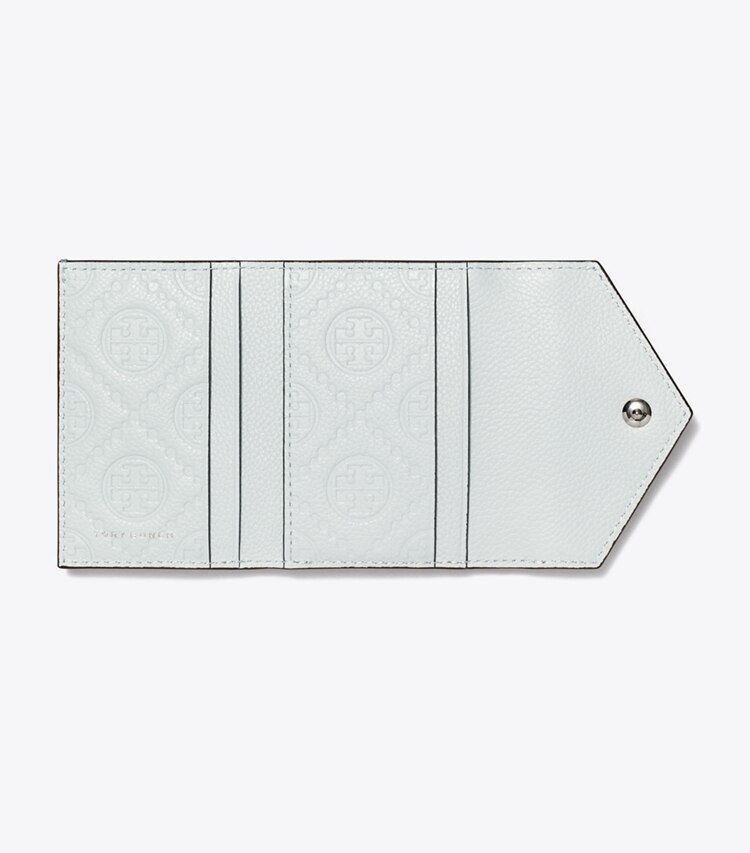 Tory Burch designer geldbörsen Kleine, strukturierte Geldbörse im Kuvert-Stil in Light Titanium von oben