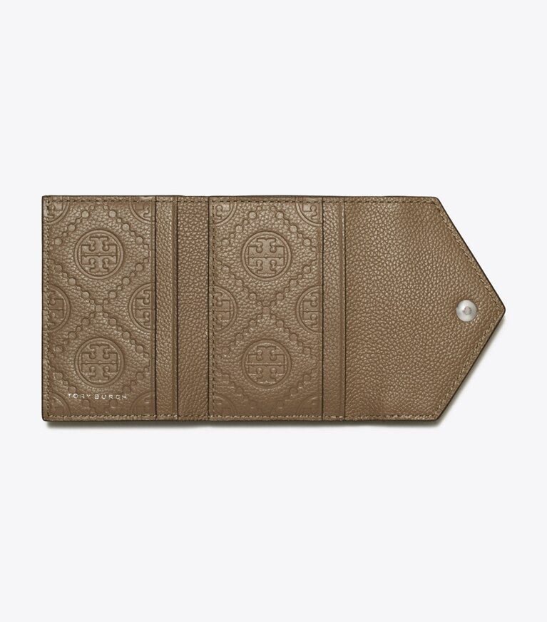 Tory Burch designer geldbörsen Kleine, strukturierte Geldbörse im Kuvert-Stil in Wild Mushroom angle