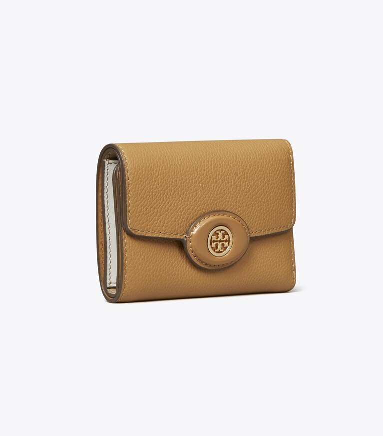Tory Burch designer geldbörsen Kleine, strukturierte Robinson Geldbörse in Tiramisu angle