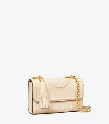 Tory Burch designer schultertaschen Kleine, wandelbare Fleming Schultertasche in New Cream angle