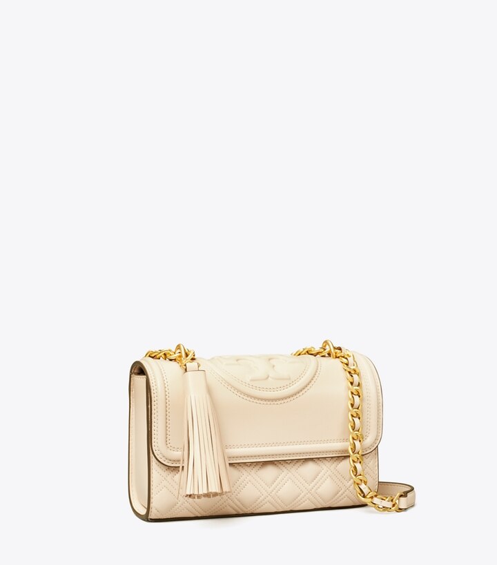 Tory Burch designer schultertaschen Kleine, wandelbare Fleming Schultertasche in New Cream angle