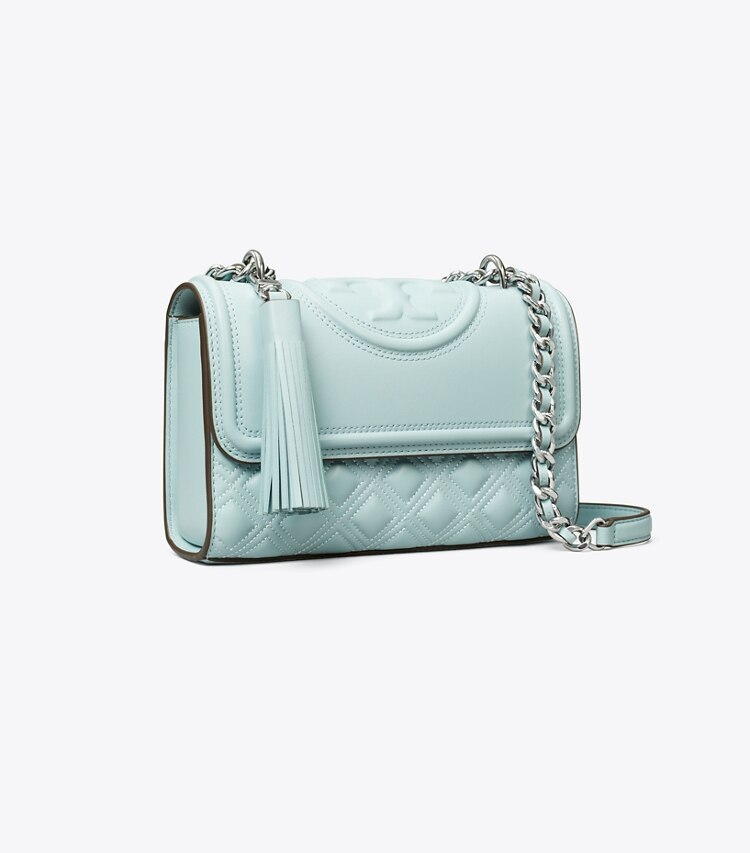 Tory Burch designer schultertaschen Kleine, wandelbare Fleming Schultertasche in Geyser angle