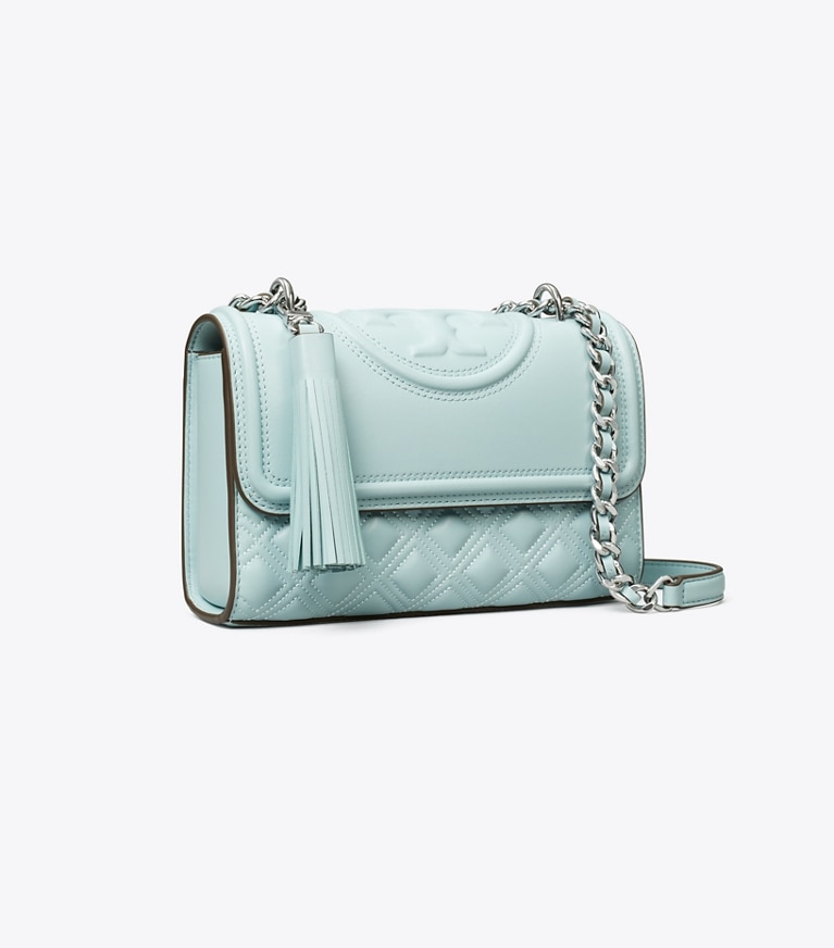 Tory Burch designer schultertaschen Kleine, wandelbare Fleming Schultertasche in Geyser angle