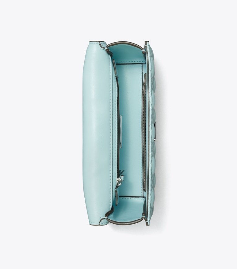 Tory Burch designer schultertaschen Kleine, wandelbare Fleming Schultertasche in Geyser angle