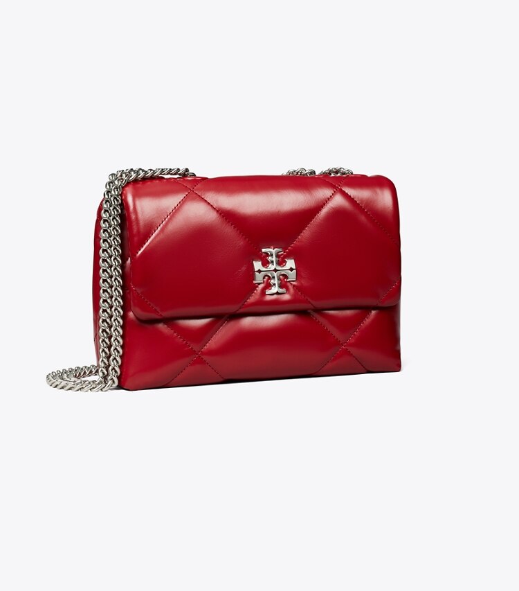 Tory Burch designer schultertaschen Kleine, wandelbare Kira Schultertasche mit Rautensteppung in Red angle