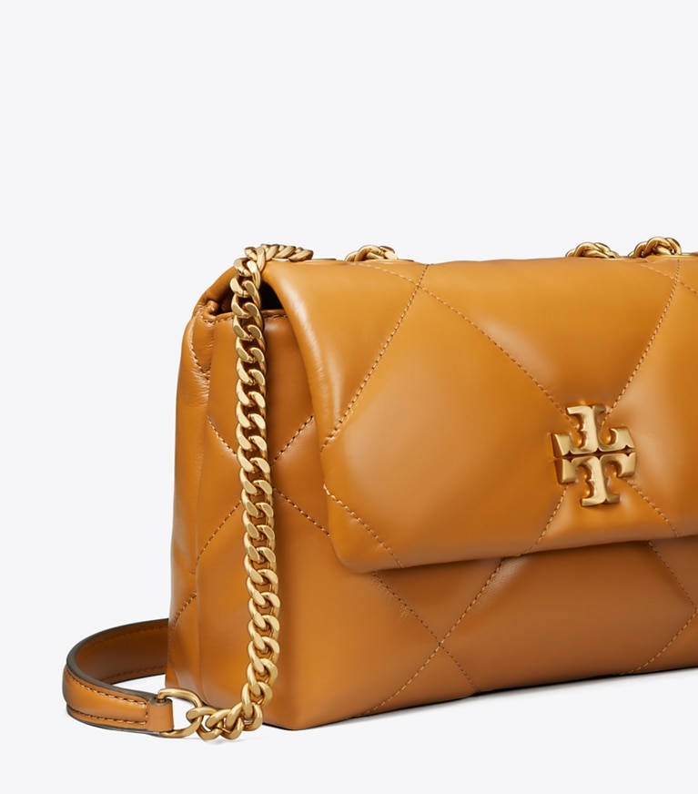 Tory Burch designer schultertaschen Kleine, wandelbare Kira Schultertasche mit Rautensteppung in Classic Chestnut angle