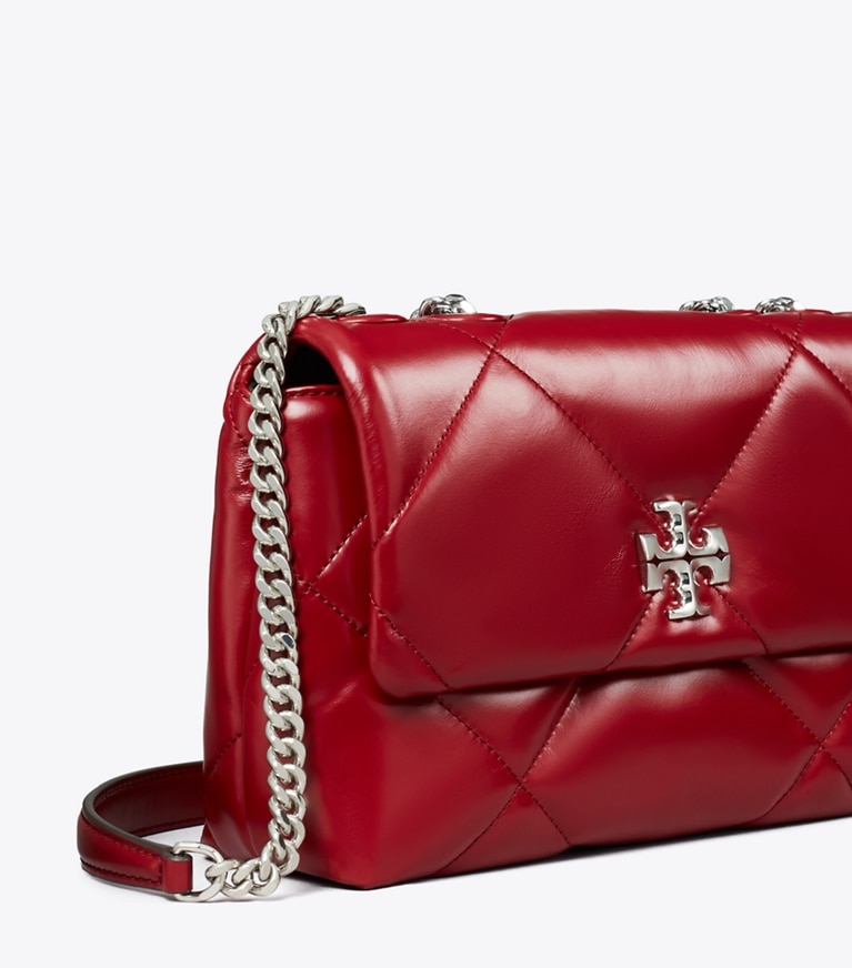 Tory Burch designer schultertaschen Kleine, wandelbare Kira Schultertasche mit Rautensteppung in Red detail
