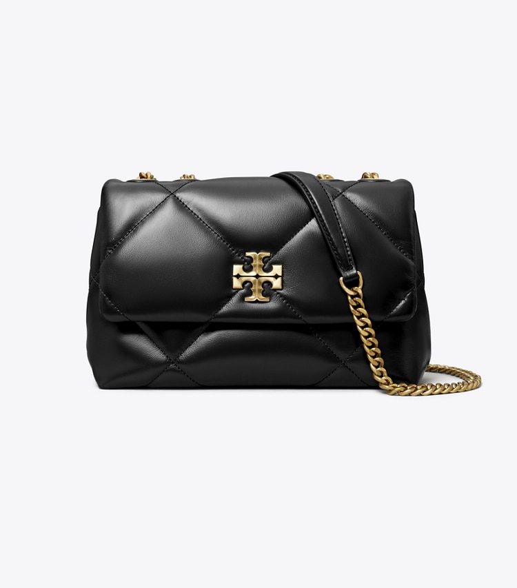 Tory Burch designer schultertaschen Kleine, wandelbare Kira Schultertasche mit Rautensteppung in Black front