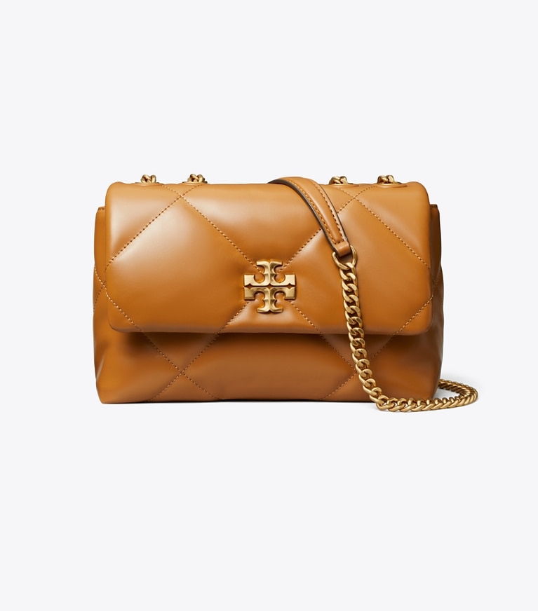 Tory Burch designer schultertaschen Kleine, wandelbare Kira Schultertasche mit Rautensteppung in Classic Chestnut angle