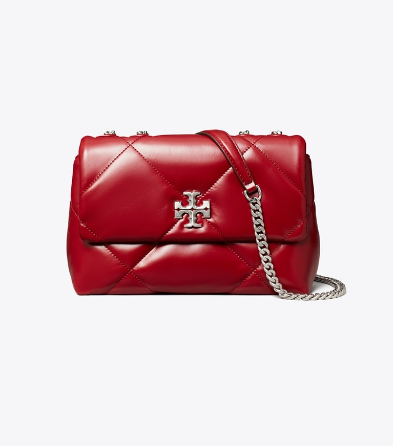 Tory Burch designer schultertaschen Kleine, wandelbare Kira Schultertasche mit Rautensteppung in Red front