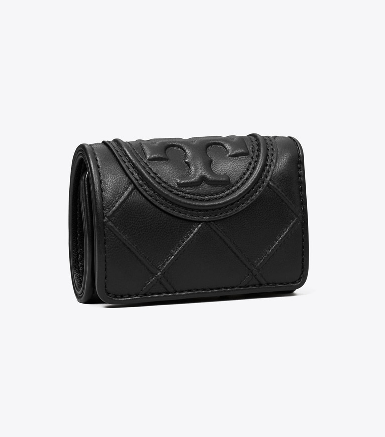 Tory Burch designer geldbörsen Kleine, weiche Fleming Geldbörse mit Umschlag in Black angle