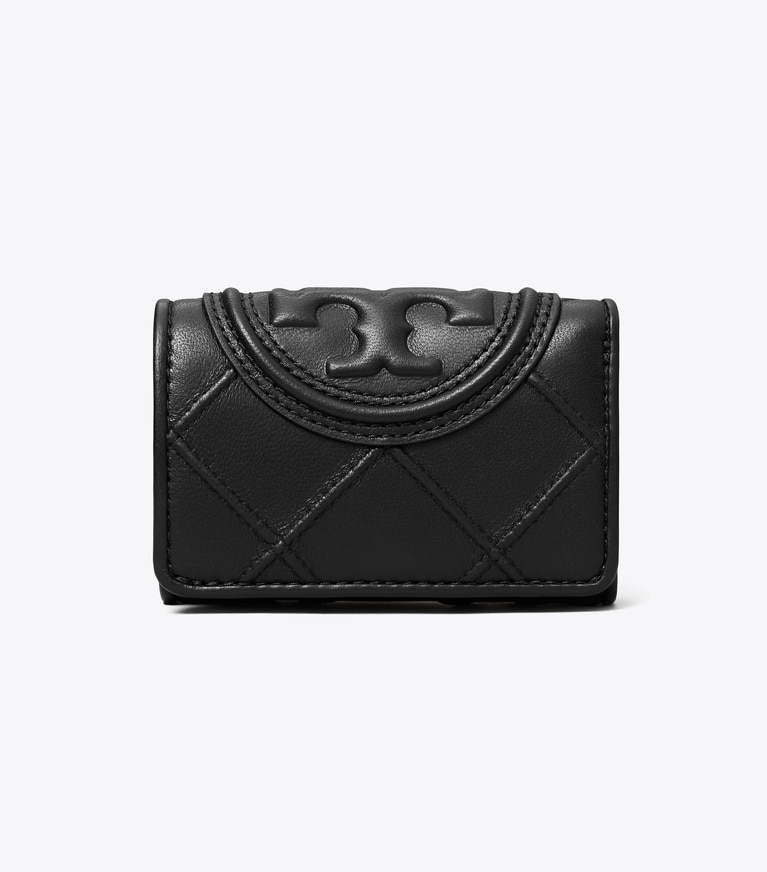 Tory Burch designer geldbörsen Kleine, weiche Fleming Geldbörse mit Umschlag in Black angle