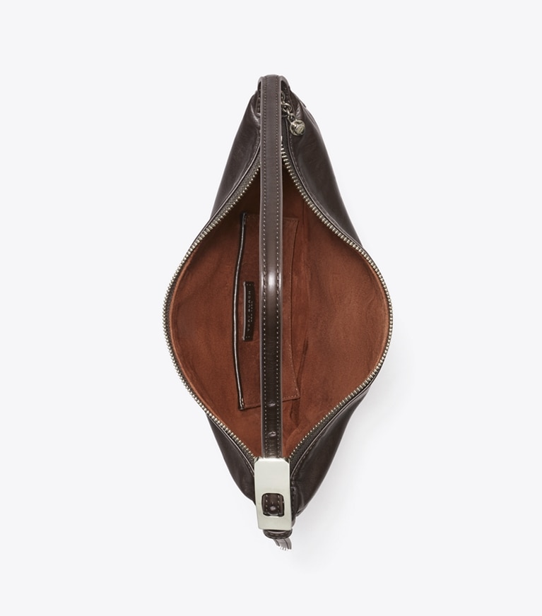 Tory Burch designer schultertaschen Kleine Balloon Bag aus Leder in Warm Mahogany angle