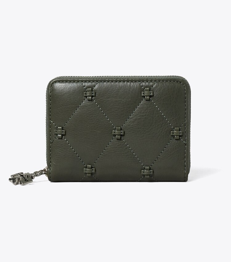 Tory Burch designer geldbörsen Kleine Bunny Knot Geldbörse mit Reißverschluss in Obsidian front