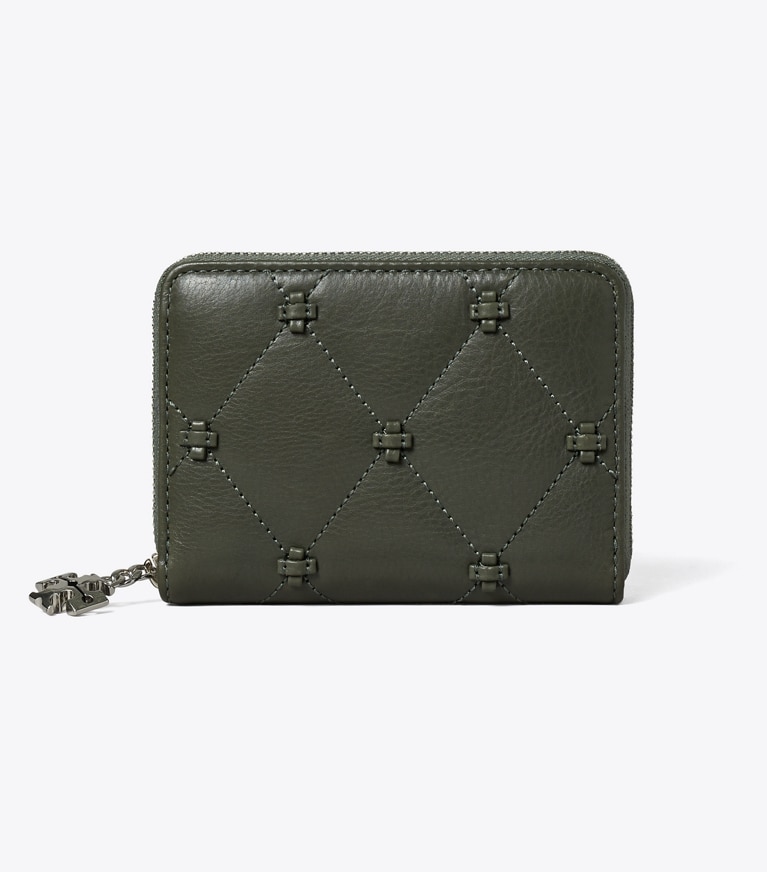 Tory Burch designer geldbörsen Kleine Bunny Knot Geldbörse mit Reißverschluss in Obsidian front