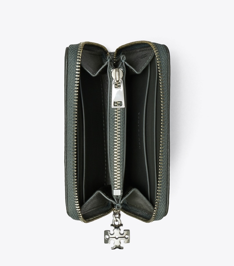 Tory Burch designer geldbörsen Kleine Bunny Knot Geldbörse mit Reißverschluss in Obsidian von oben