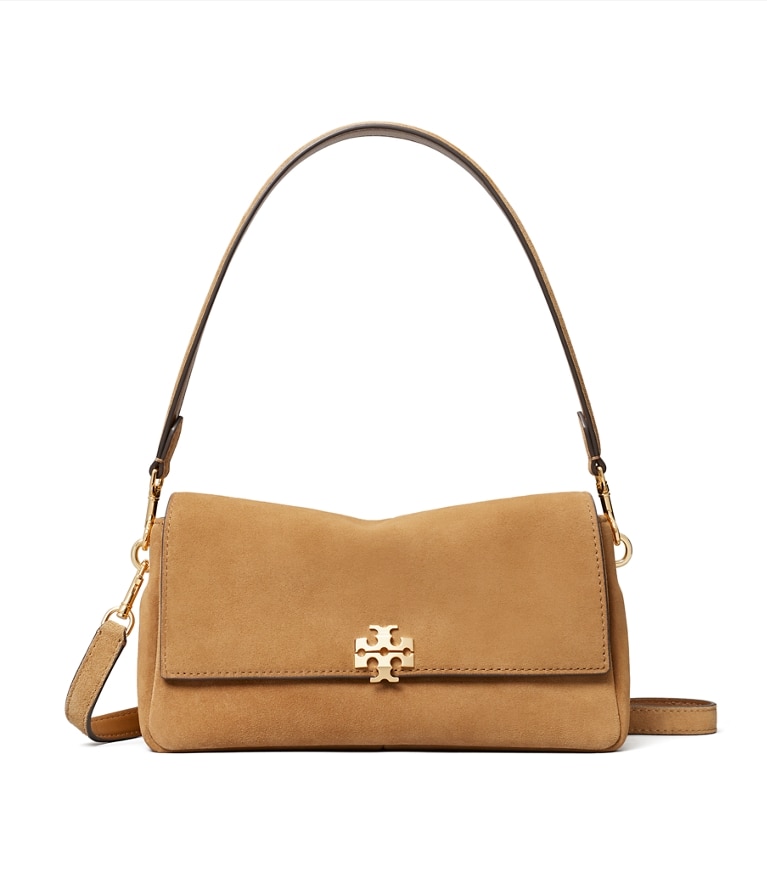 Tory Burch designer schultertaschen Kleine Charlie Schultertasche aus Wildleder in Toffee additional