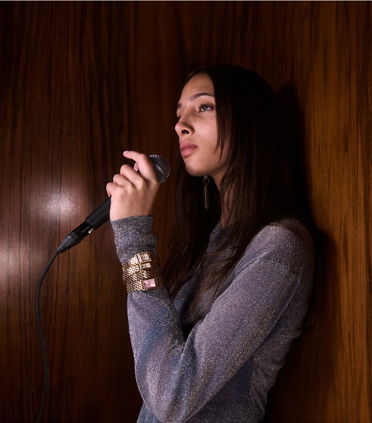 Tory Burch designer armbanduhren Kleine Eleanor Armbanduhr in LIGHT PINK/GOLD front