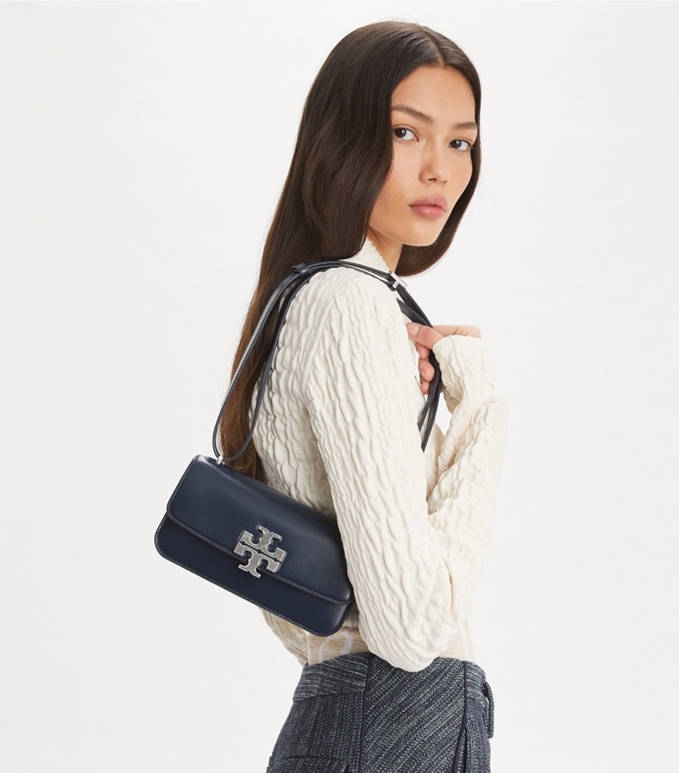 Tory Burch designer schultertaschen Kleine Eleanor Tasche im Querformat in New Navy angle