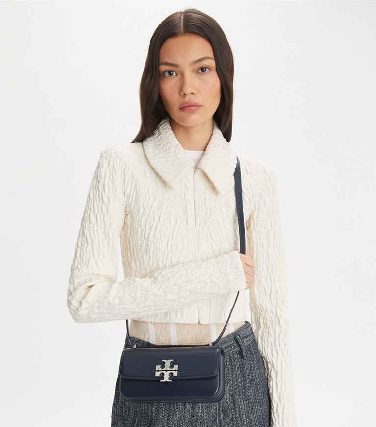 Tory Burch designer schultertaschen Kleine Eleanor Tasche im Querformat in New Navy angle