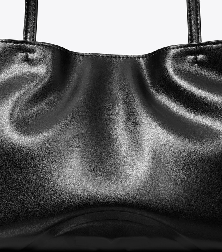 Tory Burch designer tote bags Kleine Ella natuura™ Tote Bag mit Kordelzug in Black detail