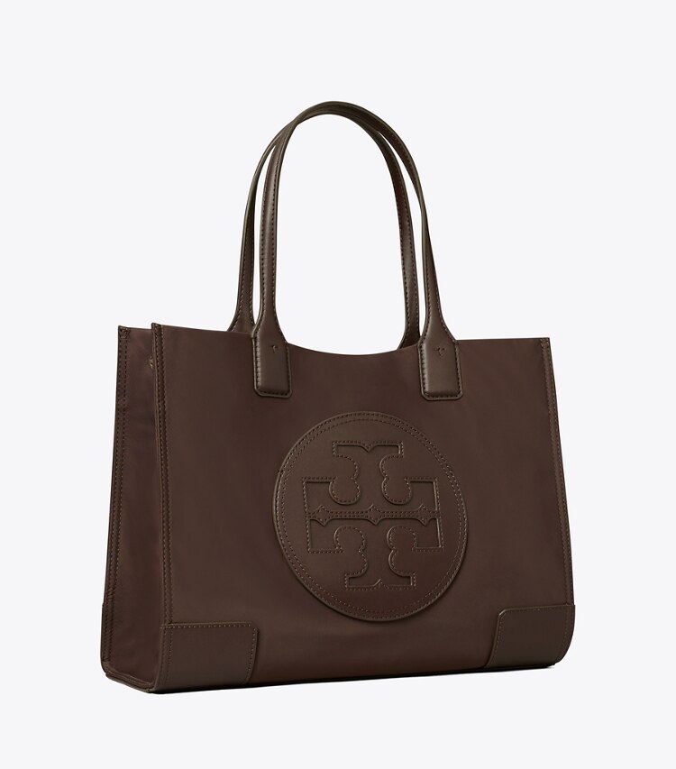 Tory Burch designer tote bags Kleine Ella Tote Bag in TEMPRANILLO angle