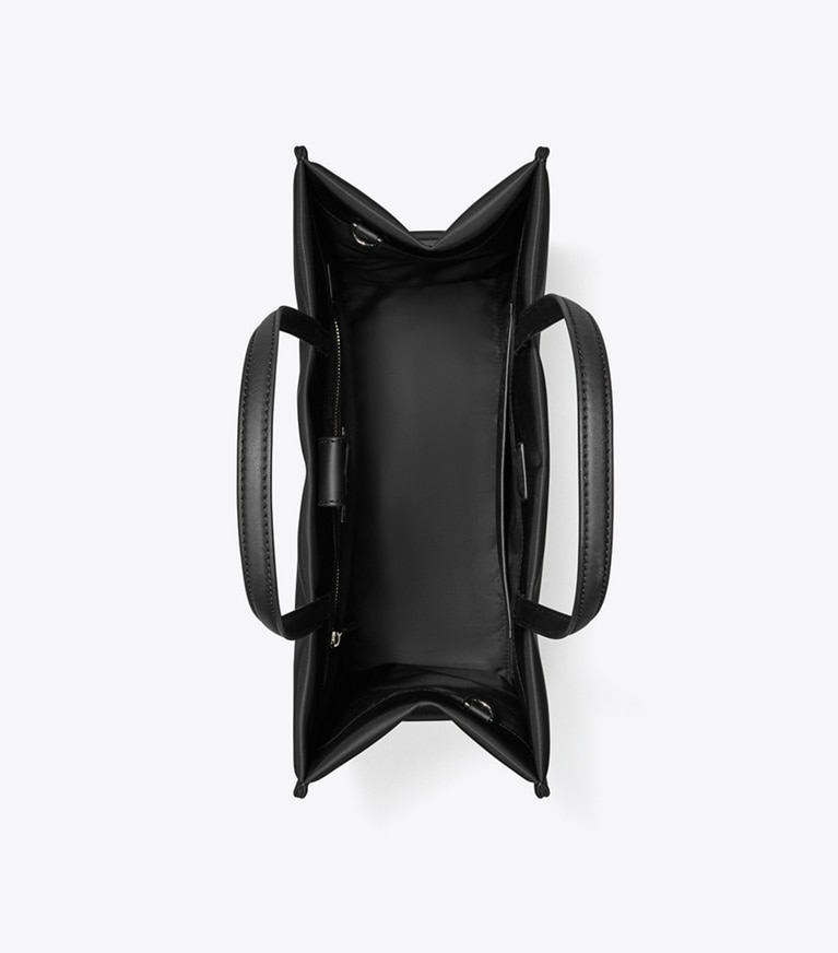 Tory Burch designer tote bags Kleine Ella Tote Bag in Black angle