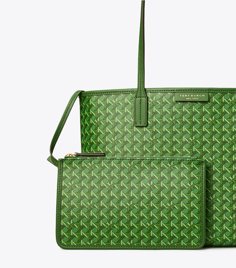 Tory Burch designer tote bags Kleine Ever-Ready Tote Bag mit Reißverschluss in Arugula angle