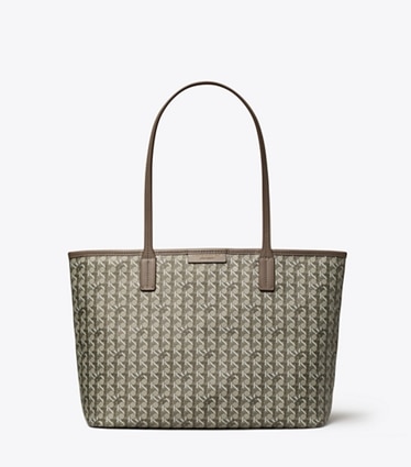 Tory Burch designer tote bags Kleine Ever-Ready Tote Bag mit Reißverschluss in Zinc front