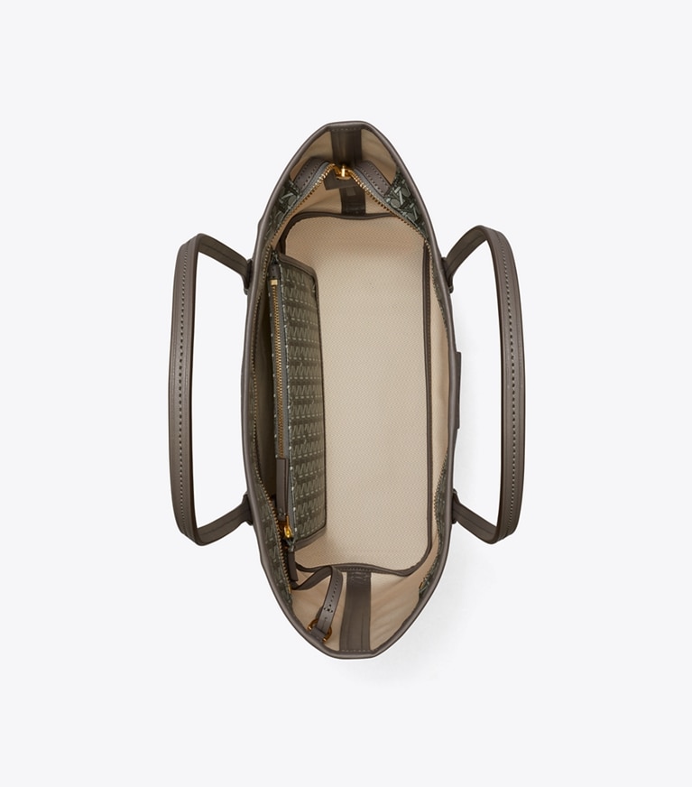 Tory Burch designer tote bags Kleine Ever-Ready Tote Bag mit Reißverschluss in Zinc angle