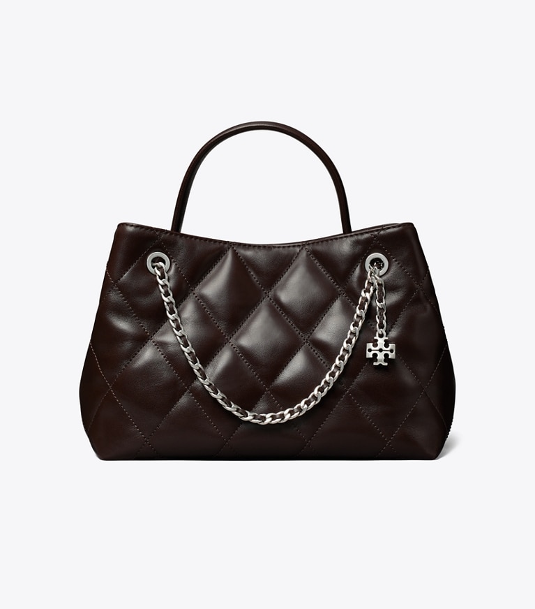 Tory Burch designer crossbody bags Kleine Fleming Carryall in Cocoa front