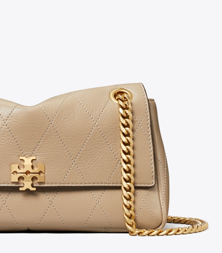 Tory Burch designer schultertaschen Kleine gesteppte Charlie Schultertasche in Soft Cement detail