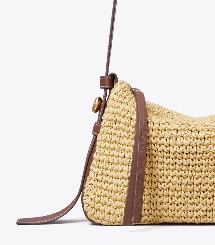 Tory Burch designer schultertaschen Kleine gewebte Romy Schultertasche in Natural detail