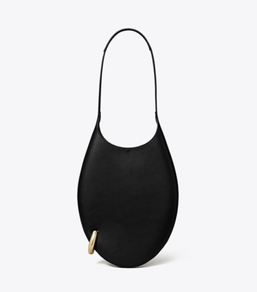 Tory Burch designer schultertaschen Kleine Handtasche mit Piercingdetail in Black front