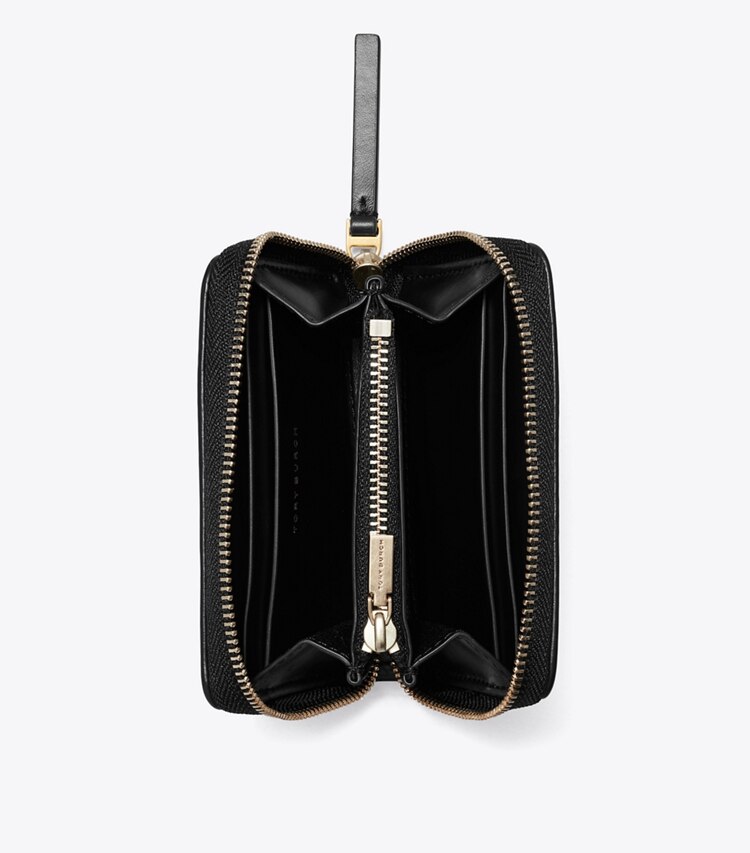 Tory Burch designer geldbörsen Kleine Kira Geldbörse mit Rautensteppung und umlaufendem Reißverschluss in Black von oben