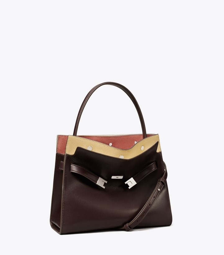 Tory Burch designer henkeltaschen Kleine Lee Radziwill Double Bag in Coco angle