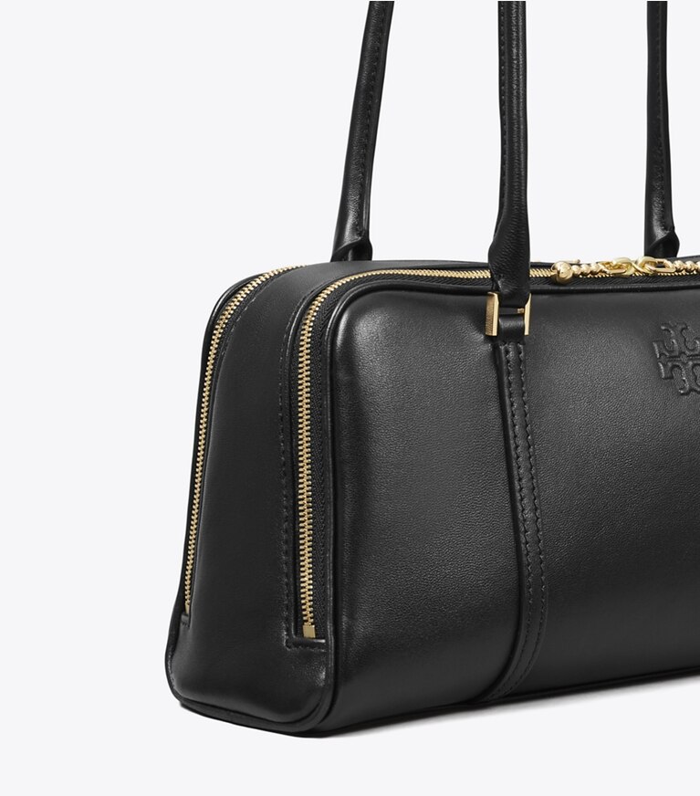 Tory Burch designer henkeltaschen Kleine Marshmallow Henkeltasche in Black angle