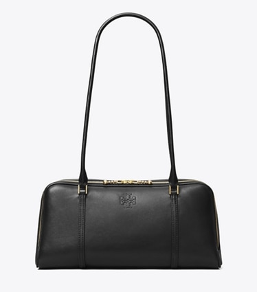 Tory Burch designer henkeltaschen Kleine Marshmallow Henkeltasche in Black front