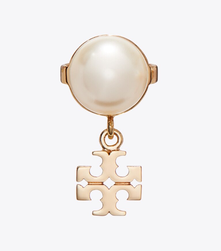 Tory Burch designer ohrringe Kleine Moondance Ohrstecker in Tory Gold / Cleam detail