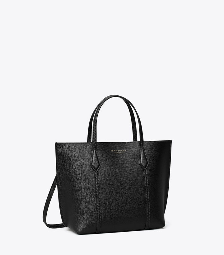 Tory Burch designer tote bags Kleine Perry Tote Bag in Black angle