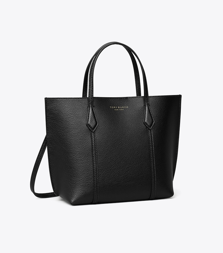 Tory Burch designer tote bags Kleine Perry Tote Bag in Black angle