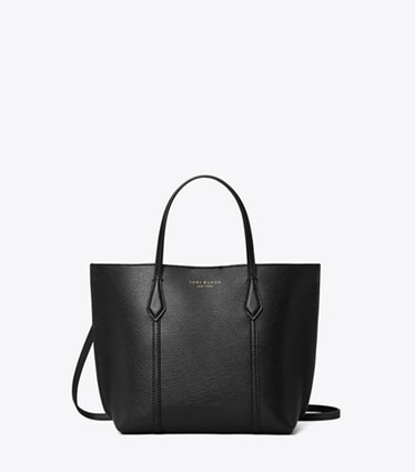 Tory Burch designer tote bags Kleine Perry Tote Bag in Black front