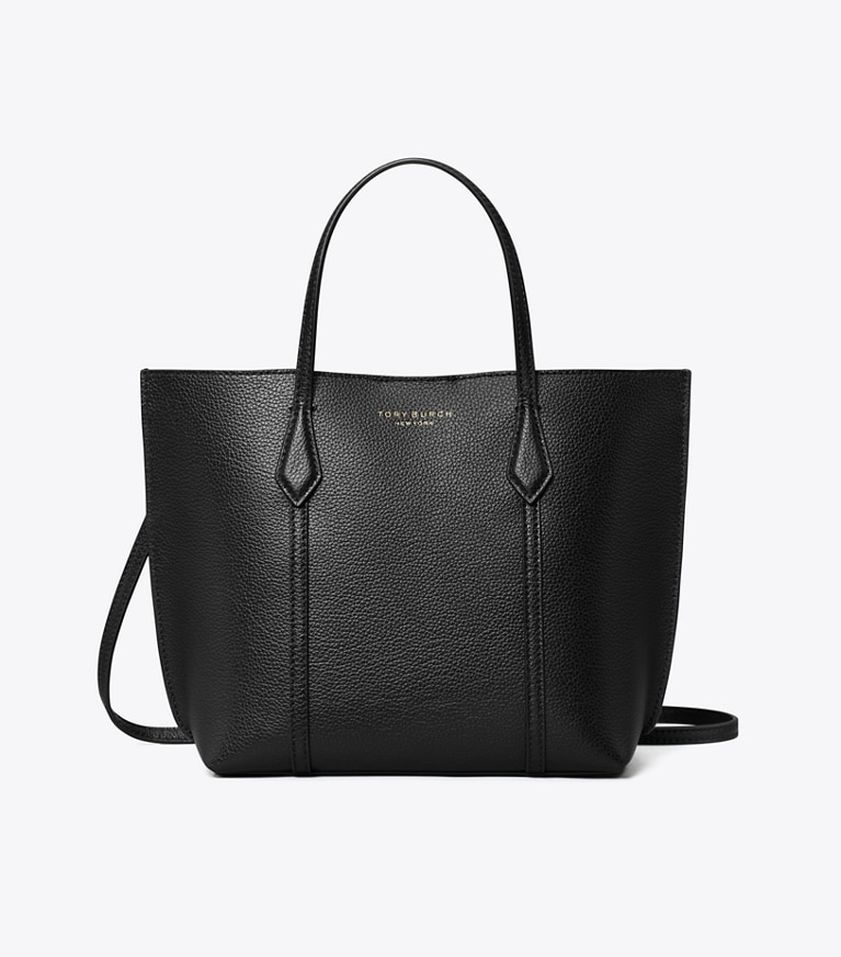 Tory Burch designer tote bags Kleine Perry Tote Bag in Black angle