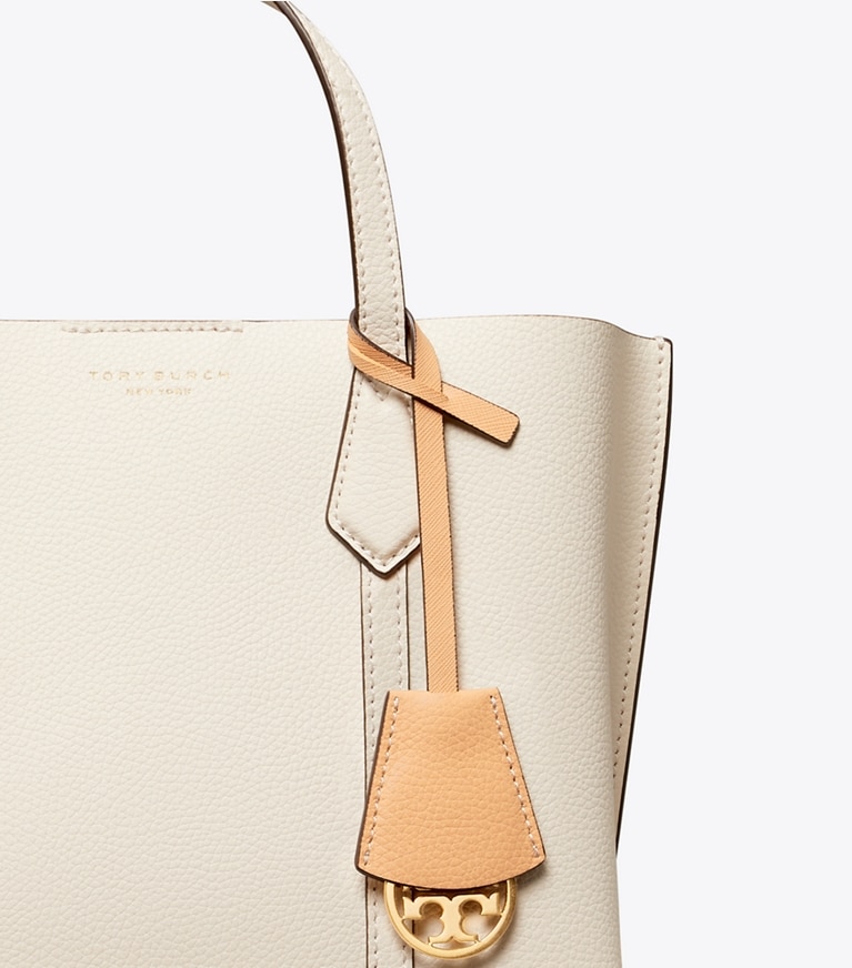 Tory Burch designer tote bags Kleine Perry Tote Bag mit drei Fächern in NEW IVORY angle