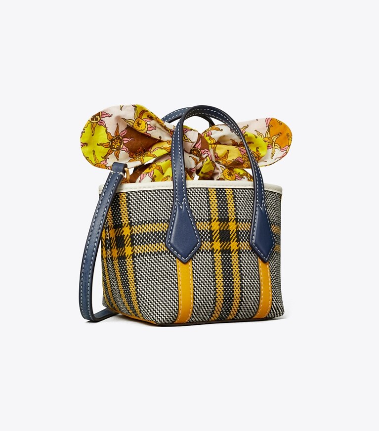 Tory Burch designer kleine taschen Kleine Perry Tote Bag mit Karomuster in Multi angle