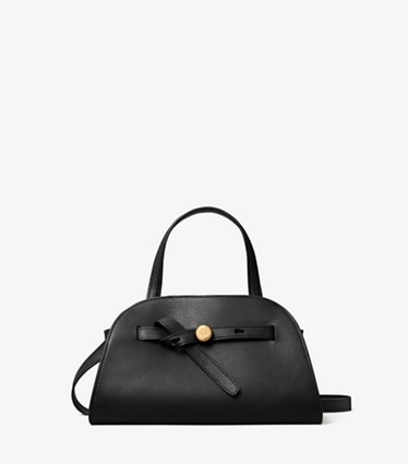 Tory Burch designer crossbody bags Kleine Romy Bauletto in Black front