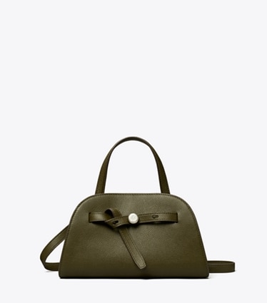 Tory Burch designer crossbody bags Kleine Romy Bauletto in Dark Olive front