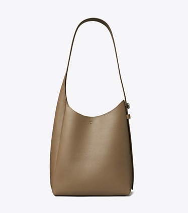 Tory Burch designer hobo bags Kleine Romy Hobo Bag in Wild Mushroom front